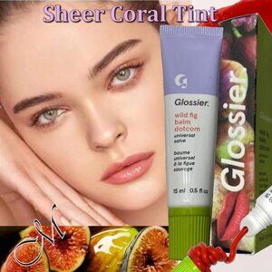 Glossier Balm Dotcom Lip Balm and Skin Salve~Wild Fig (sheer coral) NIB 15ml